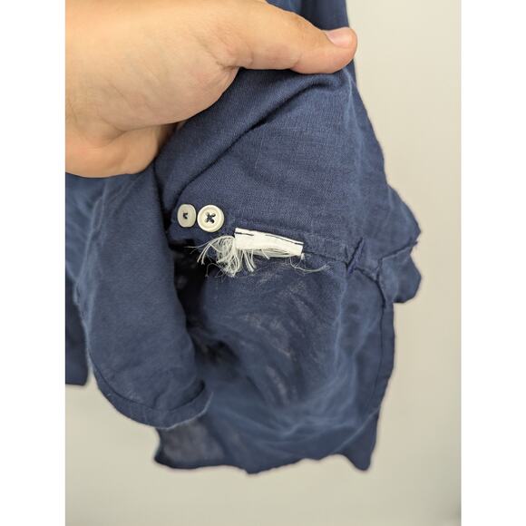 J.Crew Baird McNutt Irish Linen Slim Fit Button Shirt Navy Blue Women’s 4 - Picture 4 of 4